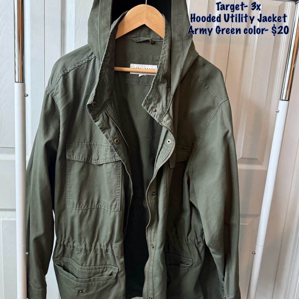 Army Green Hooded Utility Jacket